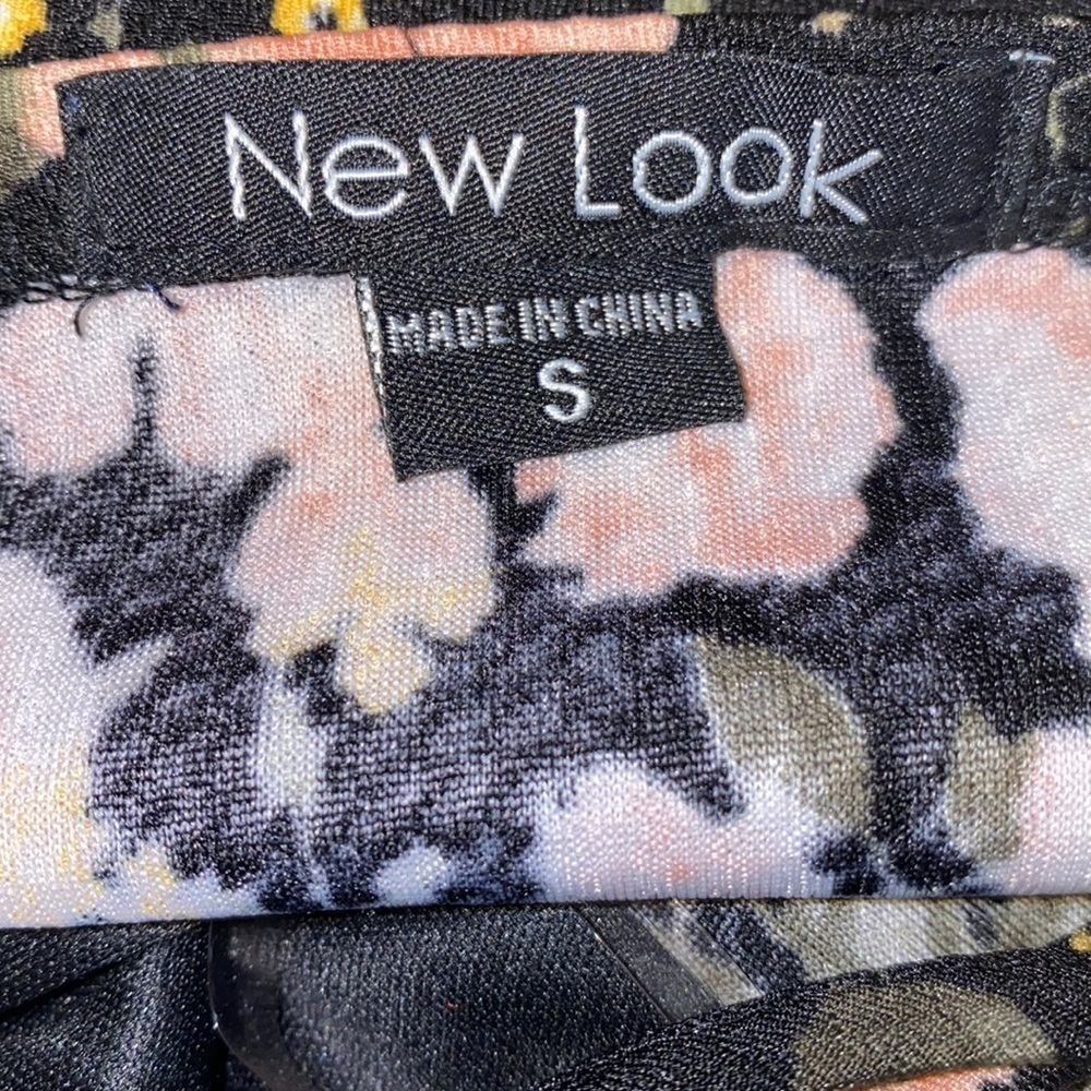 New look floral black sheer bottom sleeveless maxi  dress Sz S - Picture 3 of 14